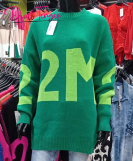 Zöld alapon 2M-es pulóver