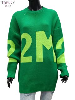 Zöld alapon 2M-es pulóver