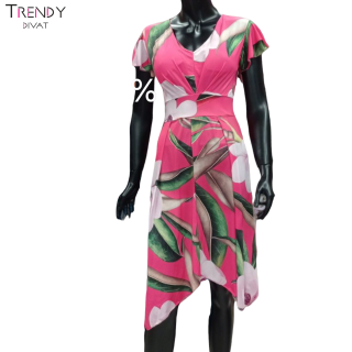 Pink mintás női ruha 
